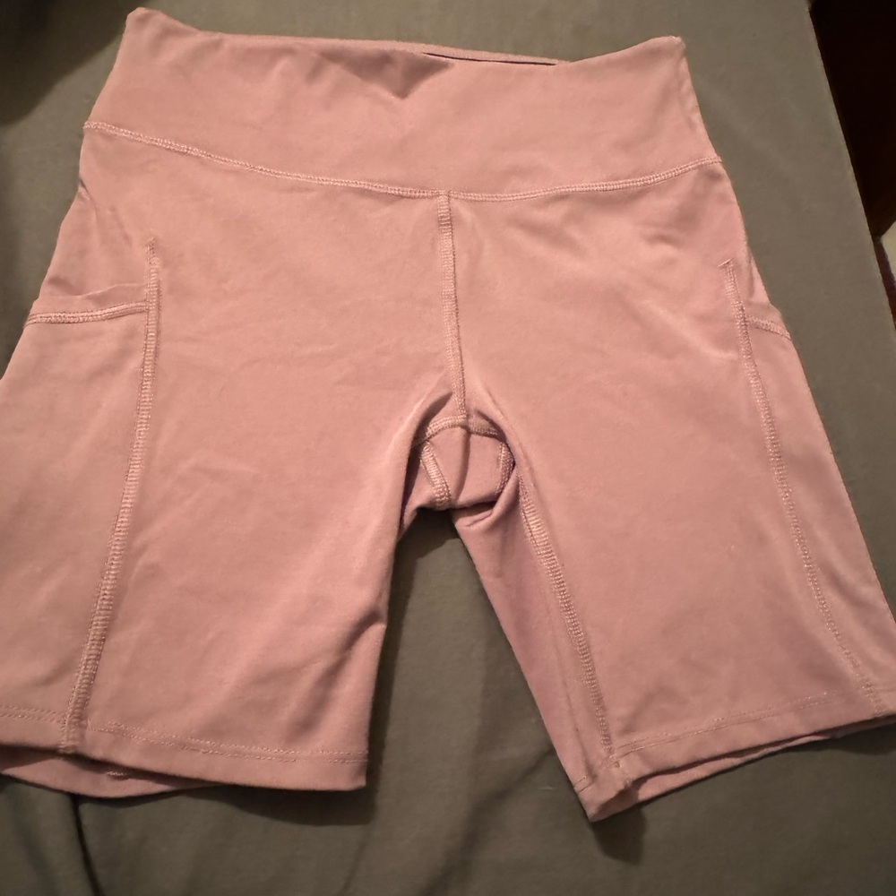 All in Motion Pink/Purple Bike Shorts High-Waisted Stretch